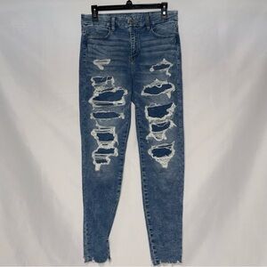 American Eagle Next Level Curvy High-Rise Patched Jegging Jeans Size 6 EUC